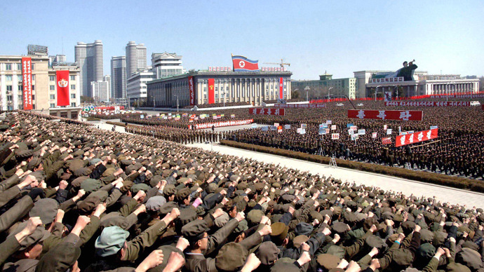 North Koreans including soldiers attend a rally in support of North Korean leader Kim Jong-un's order to put its missile units on standby in preparation for a possible war against the U.S. and South Korea, in Pyongyang March 29, 2013 (Reuters / KCNA) 