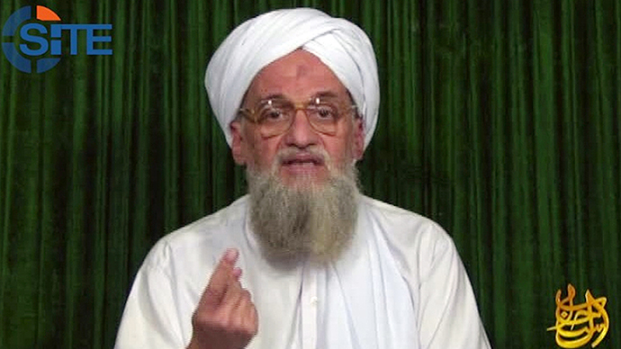 This handhout picture grabbed on a video provided by the SITE Intelligence Group on February 12, 2012 shows Al-Qaeda's chief Ayman al-Zawahiri at an undisclosed location making an announcment in a video-relayed audio message posted on jihadist forums. (AFP Photo)