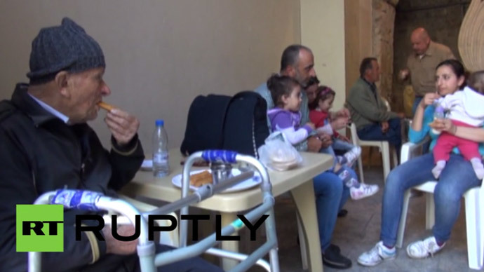 Refugees from Kassab city on the Syrian-Turkish border have found shelter in the St. George's Armenian monastery in Lattakia, Saturday.