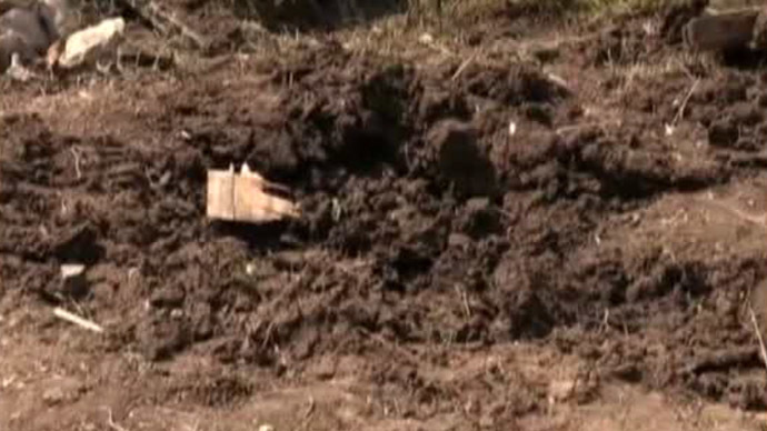 A shell crater (Still from Lifenews channel video)