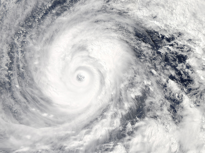 Typhoon Vongfong is seen in the Pacific Ocean as it approaches Japan's main islands on its northward journey, in this Moderate-Resolution Imaging Spectroradiometer (Reuters / NASA / Handout via Reuters)