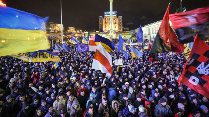 Supporters of Ukraine's EU integration in Kiev's Independence Square. (RIA Novosti/Alexey Kudenko)