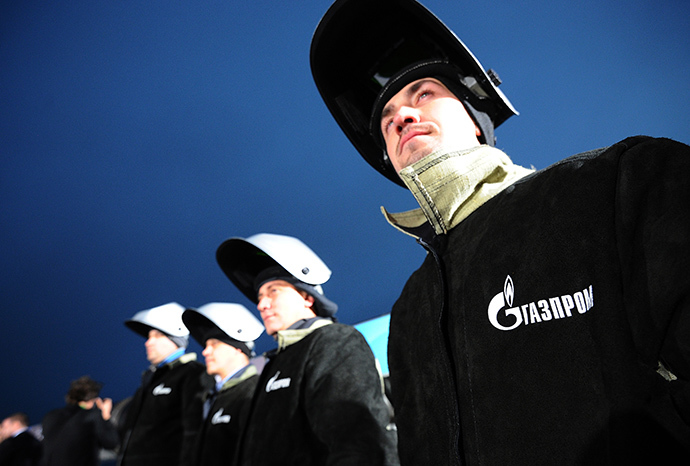Gazprom's workers during the launching ceremony of South Stream gas pipeline construction. (RIA Novosti / Ramil Sitdikov)